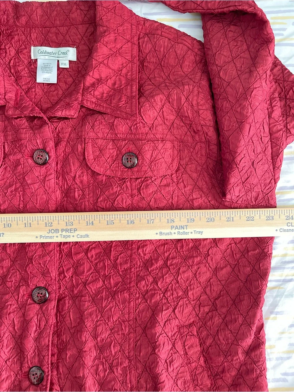 Coldwater Creek Women’s Size PXL Red Quilted Textured Jacket